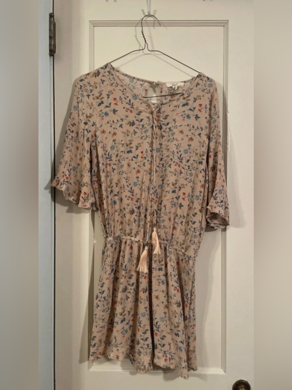 Easel Beige Floral Romper
